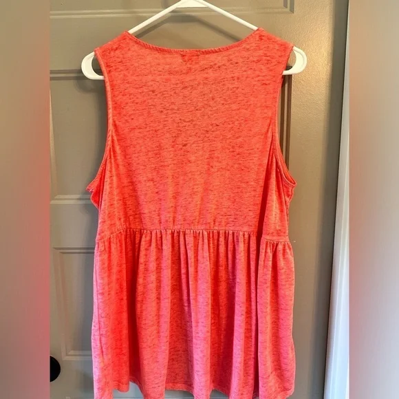 XL true craft orange criss cross strappy flowy y2k boho tank top shirt - Picture 3 of 3
